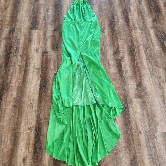 Retrofete Margot Maxi Dress Green Size XL Silk Blend Open Back NWT - Picture 3 of 14